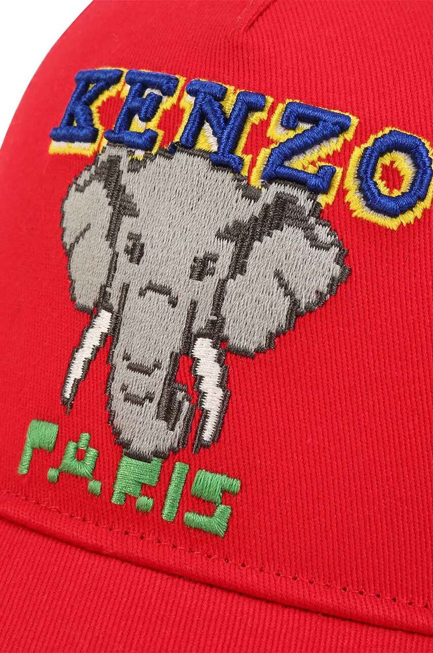 Kenzo kids șapcă din bumbac pentru copii culoarea rosu cu imprimeu - Pled.ro