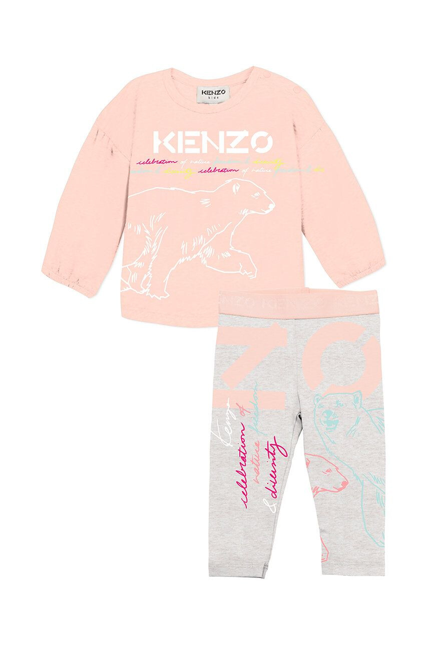 Kenzo kids set de bumbac pentru copii culoarea portocaliu - Pled.ro