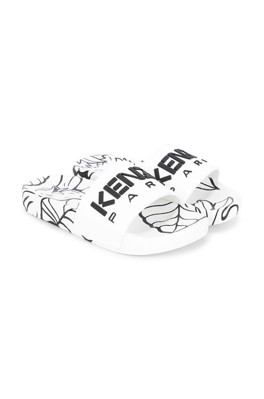 Kenzo kids slapi copii culoarea alb - Pled.ro