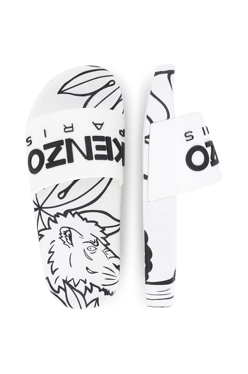 Kenzo kids slapi copii culoarea alb - Pled.ro