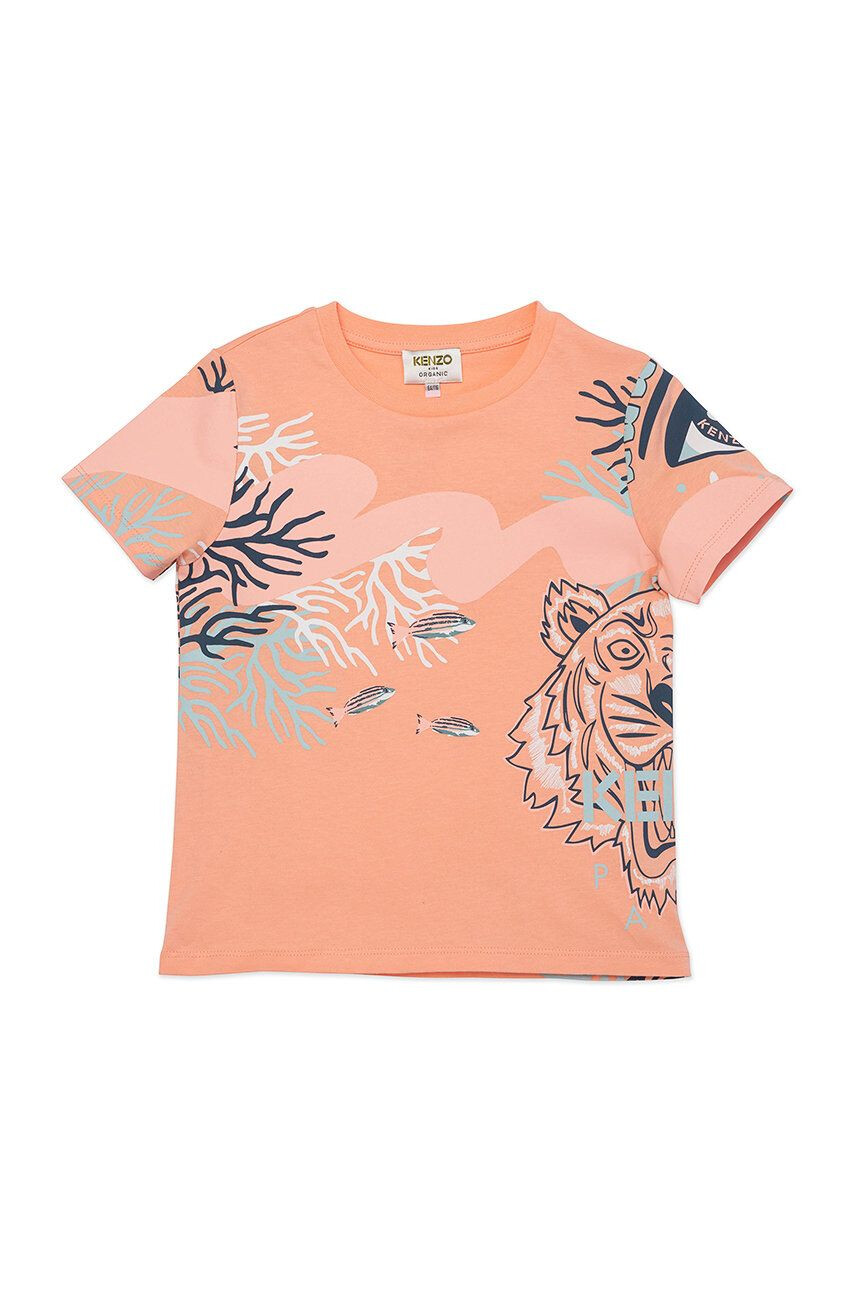 Kenzo kids Tricou copii culoarea portocaliu - Pled.ro