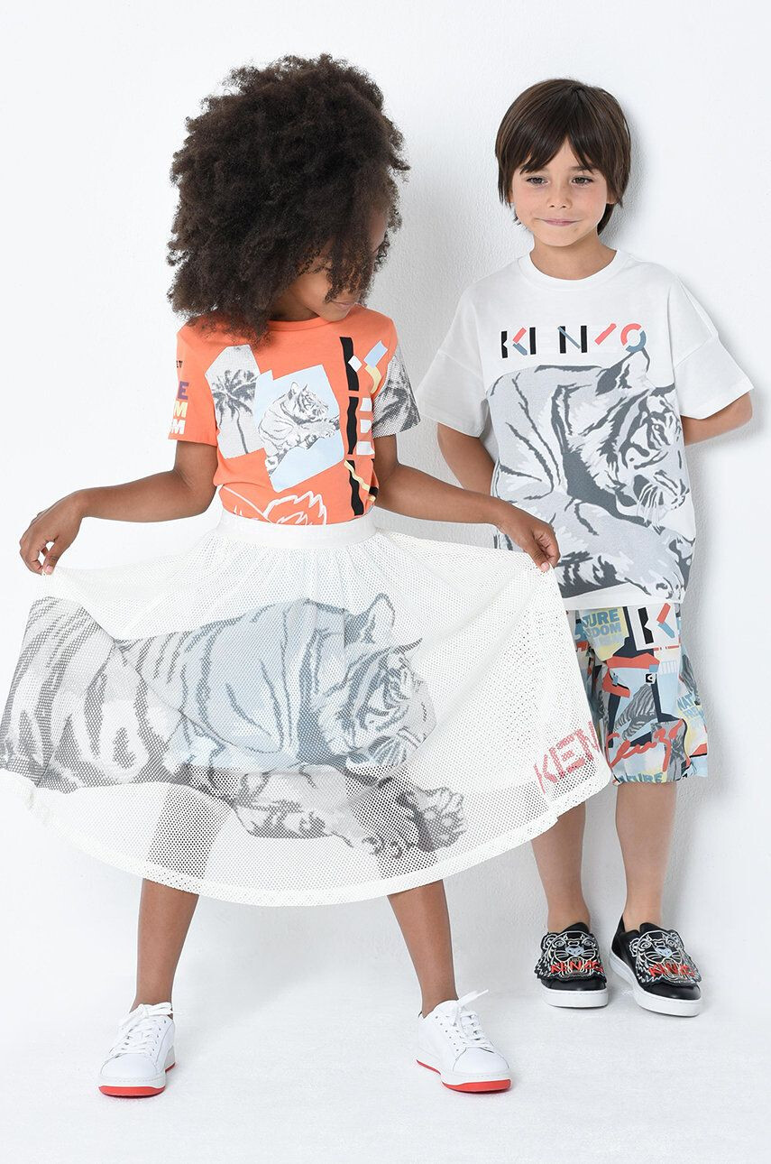 Kenzo kids tricou de bumbac pentru copii culoarea portocaliu - Pled.ro