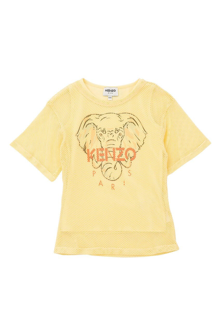 Kenzo kids tricou de bumbac pentru copii culoarea galben - Pled.ro