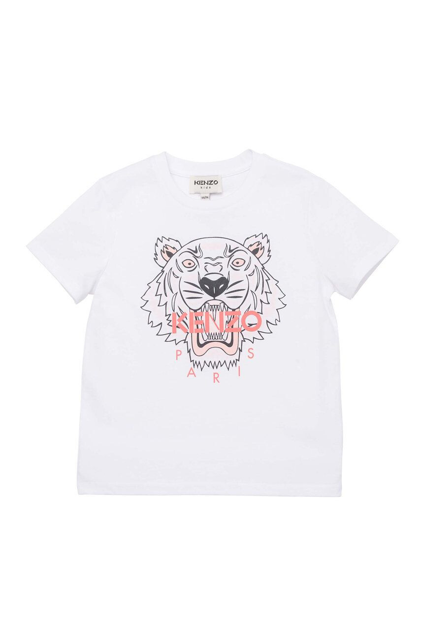 Kenzo kids Tricou de bumbac pentru copii culoarea alb - Pled.ro