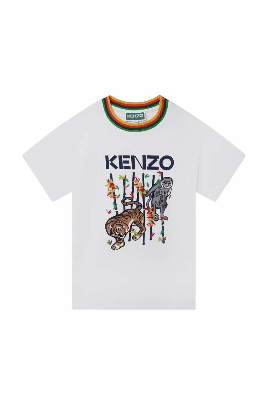 Kenzo kids tricou de bumbac pentru copii culoarea alb - Pled.ro