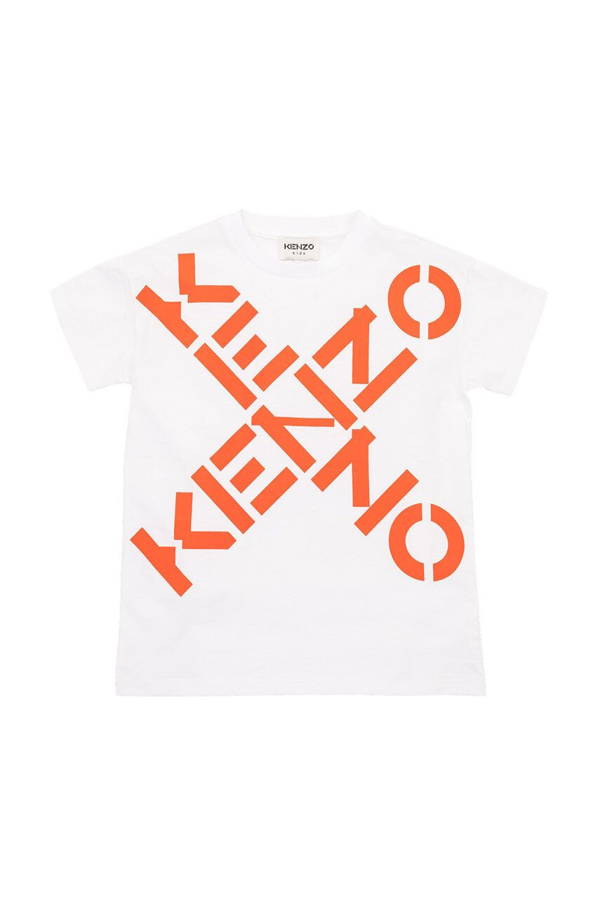 Kenzo kids tricou de bumbac pentru copii culoarea portocaliu cu imprimeu - Pled.ro