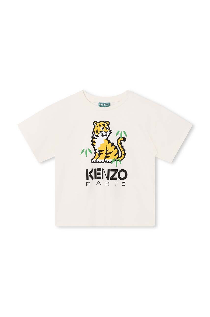 Kenzo kids tricou de bumbac pentru copii culoarea gri cu imprimeu - Pled.ro