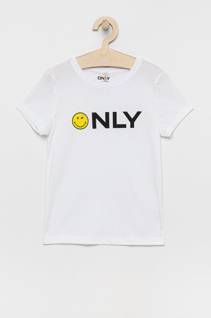 Kids Only Tricou de bumbac pentru copii x Smiley culoarea alb - Pled.ro