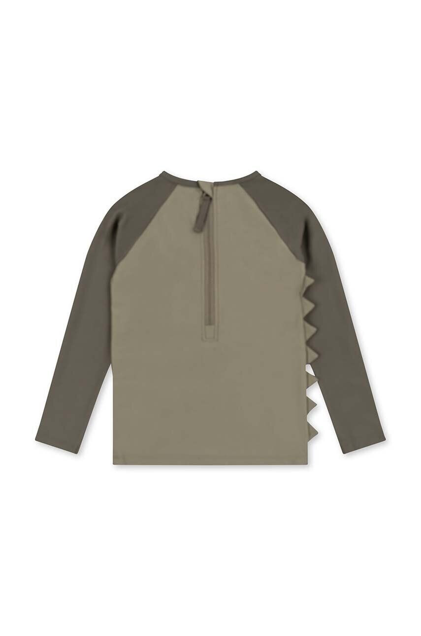 Konges Sløjd longsleeve de baie pentru copii culoarea verde - Pled.ro