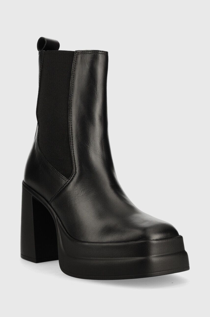 Kurt Geiger London ghete chelsea de piele Stomp Heeled Chelsea femei culoarea negru cu toc drept - Pled.ro