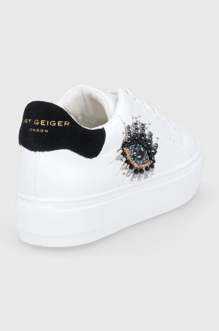 Kurt Geiger London Ghete de piele Laney Eya culoarea alb cu platformă - Pled.ro