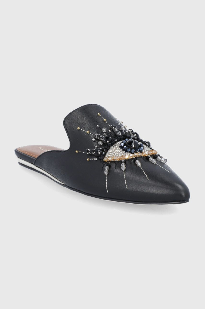 Kurt Geiger London Șlapi de piele femei culoarea negru - Pled.ro