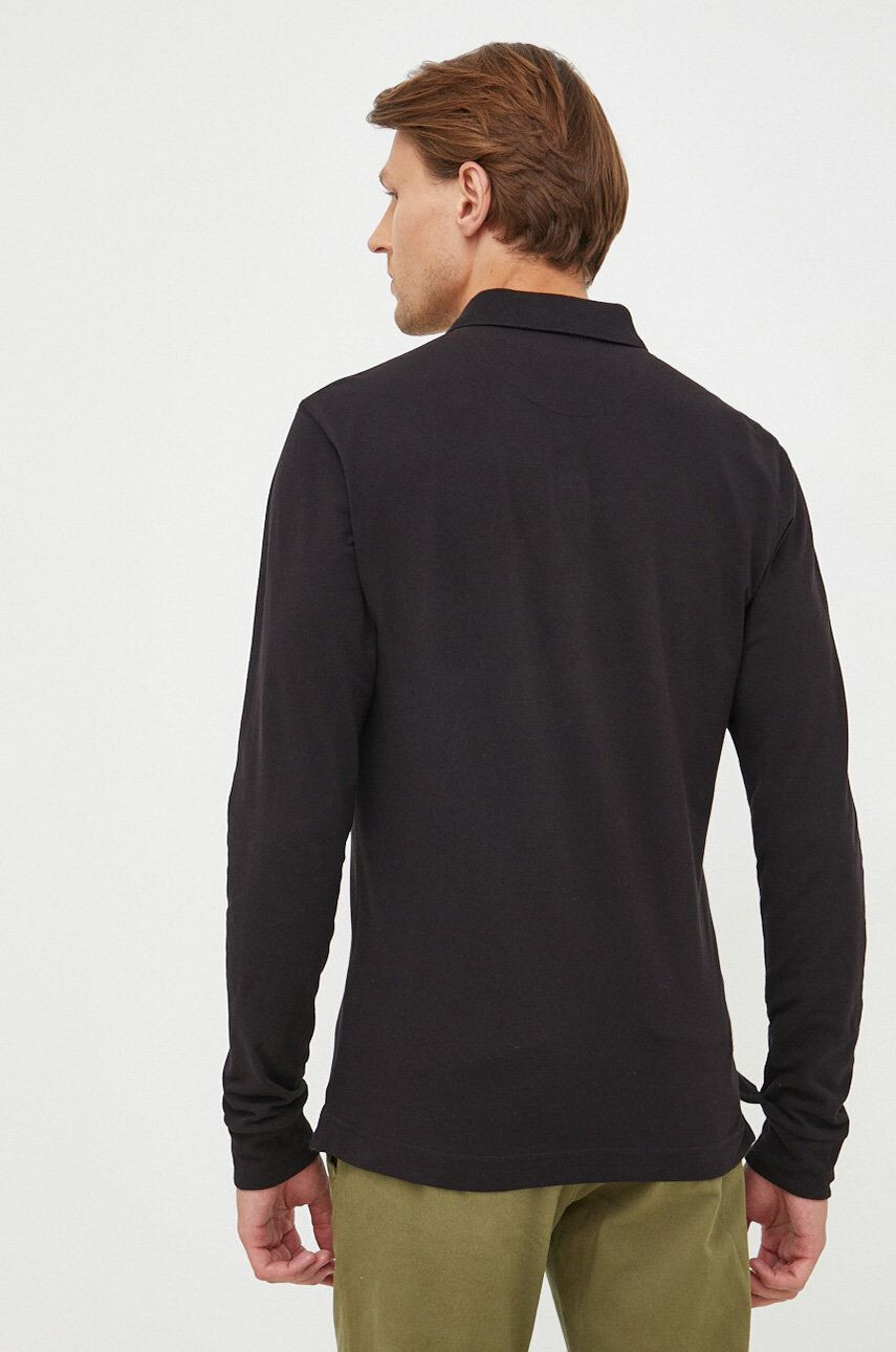 La Martina longsleeve barbati culoarea negru neted - Pled.ro