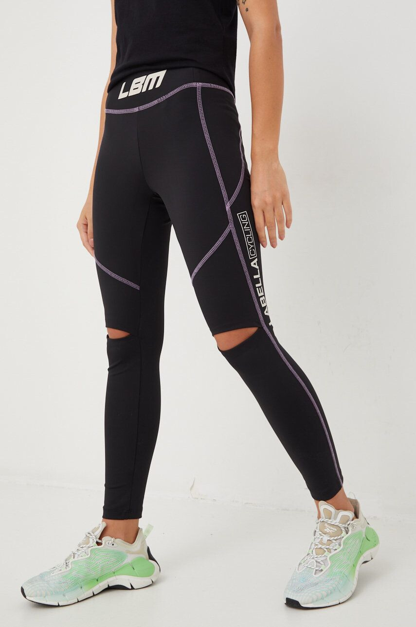 Labellamafia leggins de antrenament Cycling femei culoarea negru cu imprimeu - Pled.ro