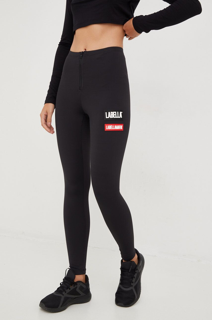 Labellamafia leggins de antrenament Go On femei culoarea negru neted - Pled.ro