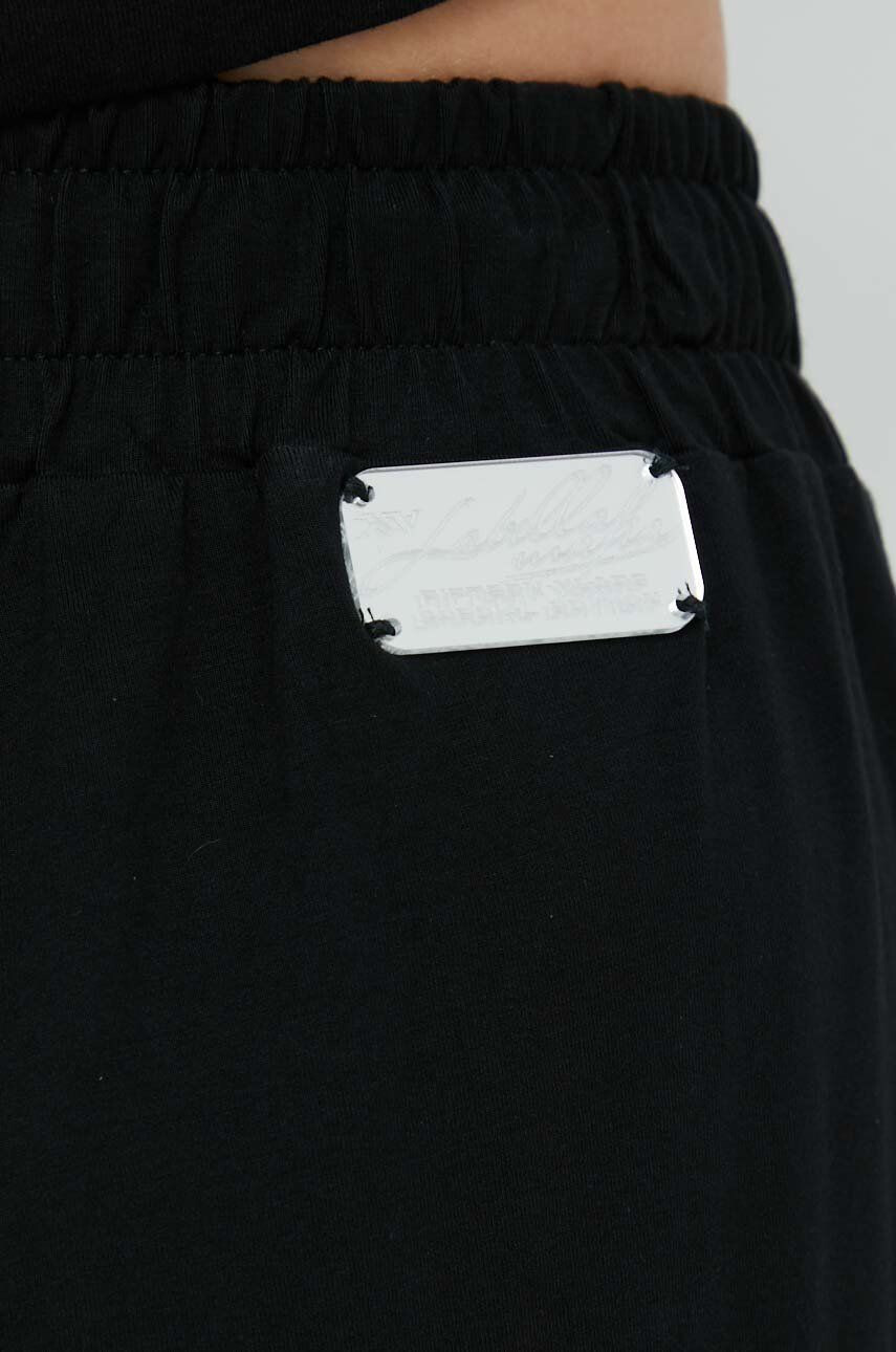 Labellamafia pantaloni de trening femei culoarea negru cu imprimeu - Pled.ro