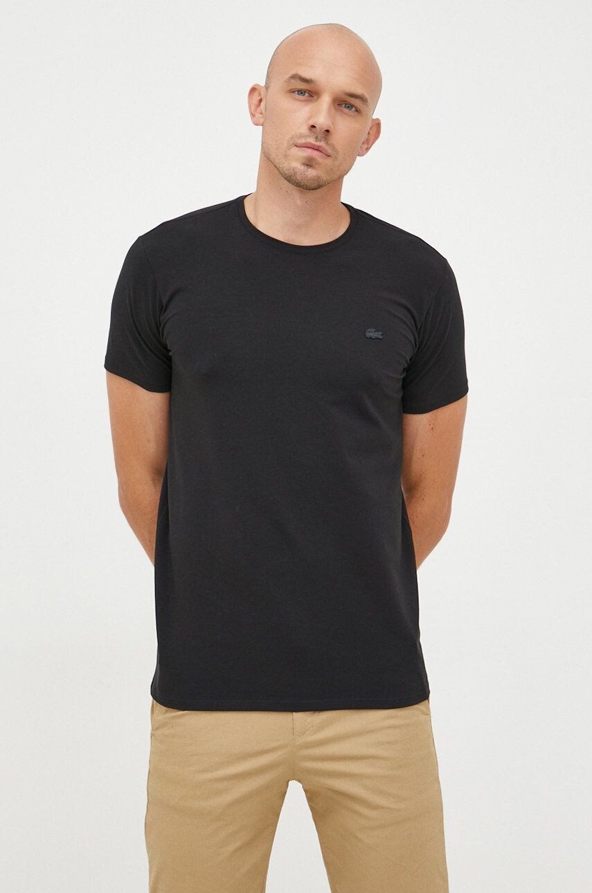 Lacoste culoarea negru neted - Pled.ro