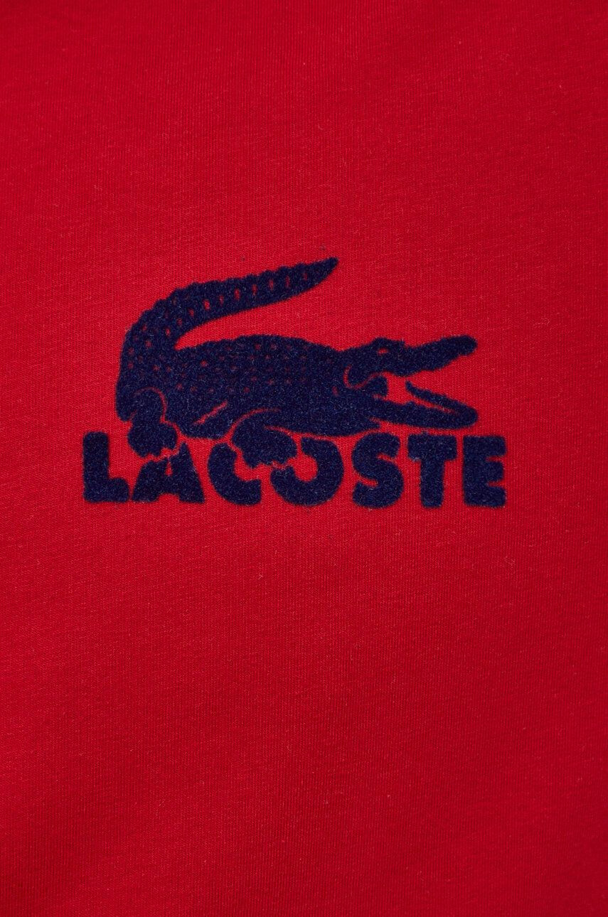 Lacoste bluza barbati culoarea rosu cu imprimeu - Pled.ro