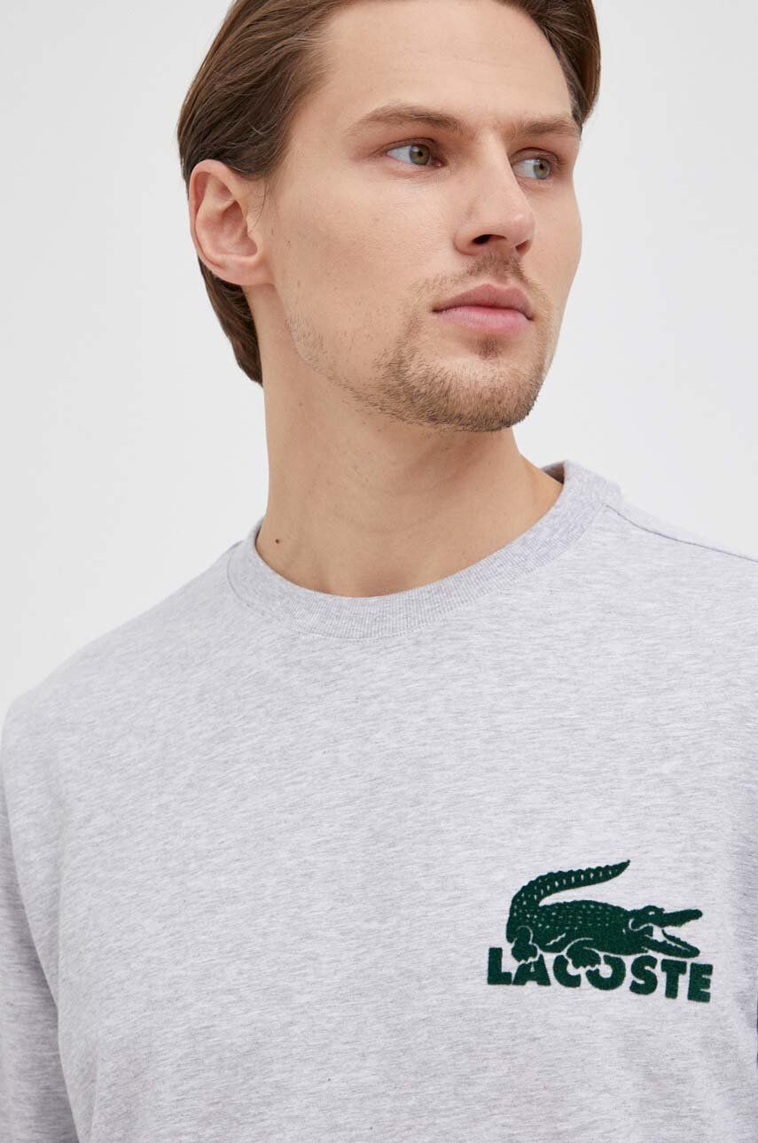 Lacoste bluza barbati culoarea gri cu imprimeu - Pled.ro