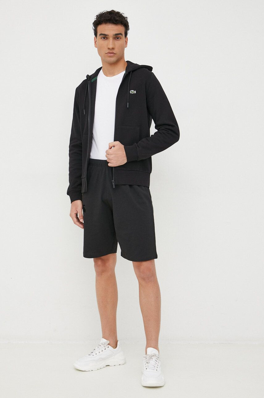 Lacoste bluza barbati culoarea negru neted - Pled.ro