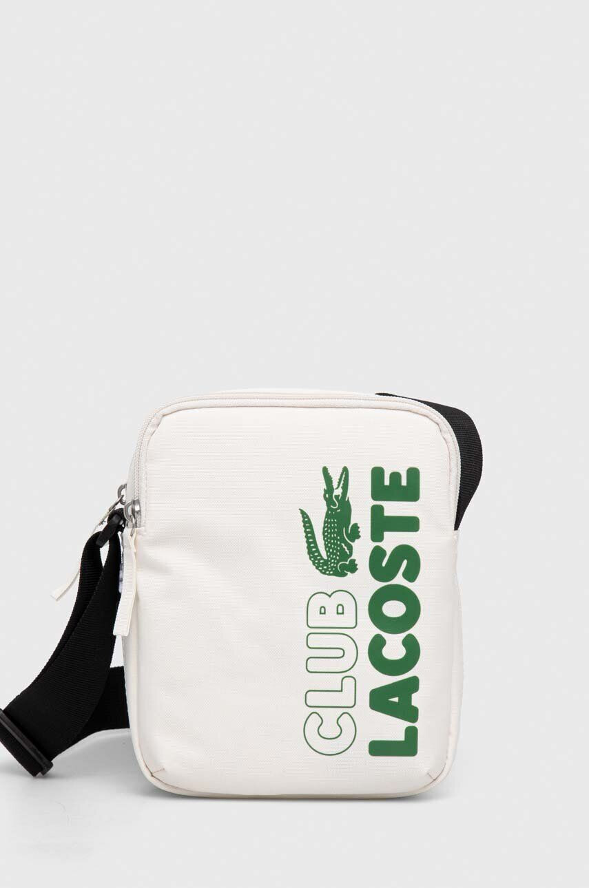 Lacoste borseta culoarea alb - Pled.ro