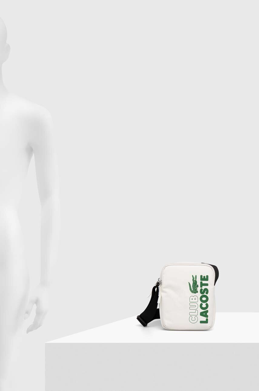 Lacoste borseta culoarea alb - Pled.ro