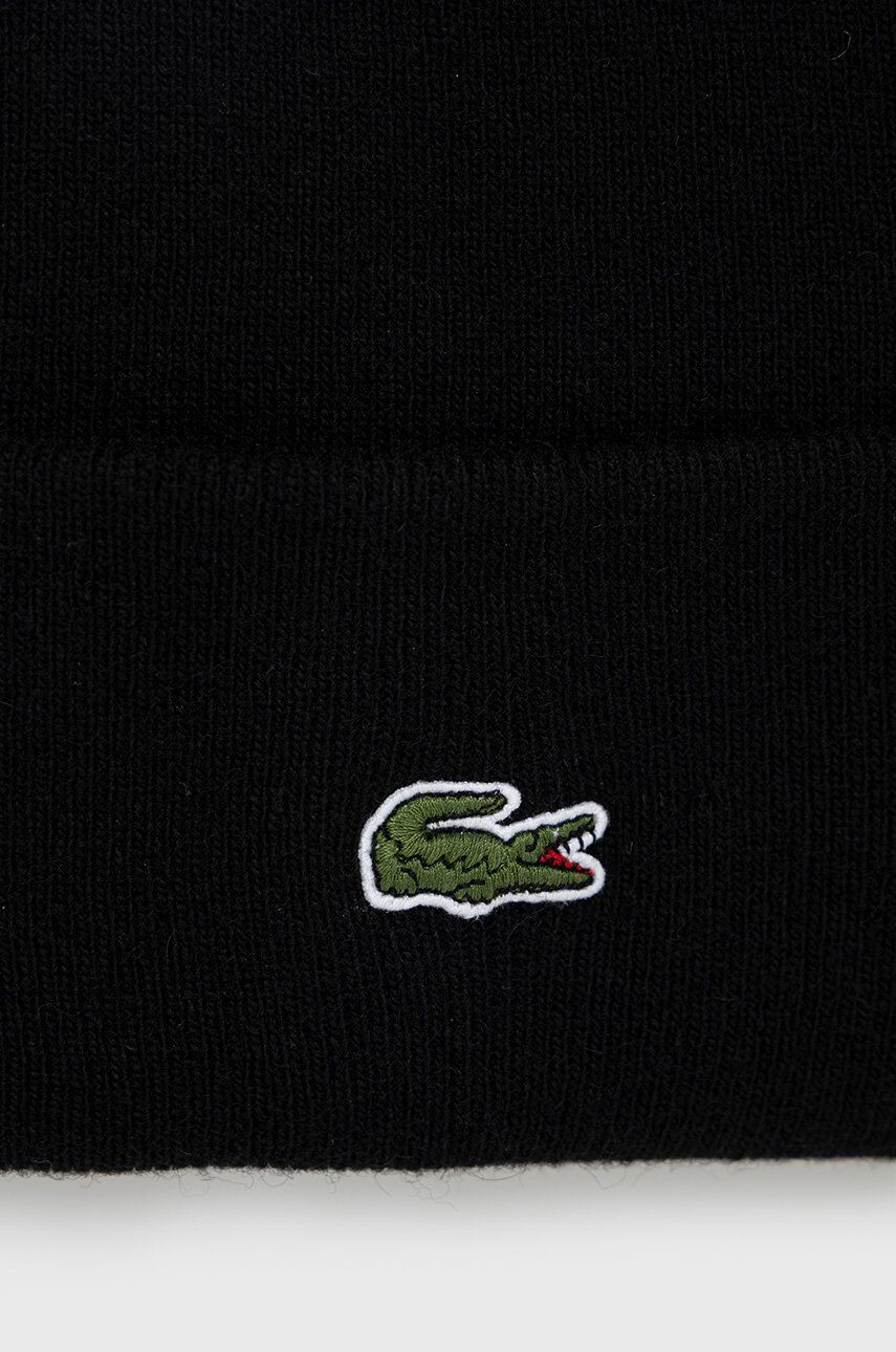 Lacoste caciula de lana culoarea negru de lana - Pled.ro