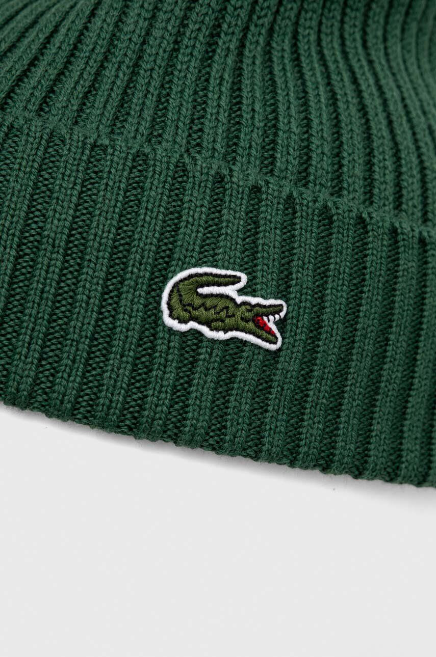 Lacoste caciula de lana culoarea verde de lana - Pled.ro