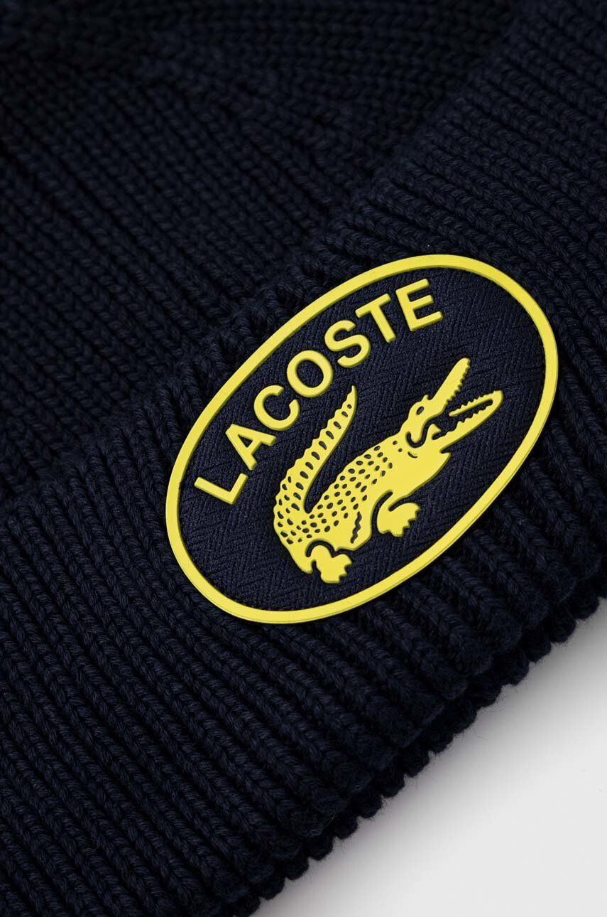 Lacoste caciula din bumbac culoarea albastru marin bumbac - Pled.ro