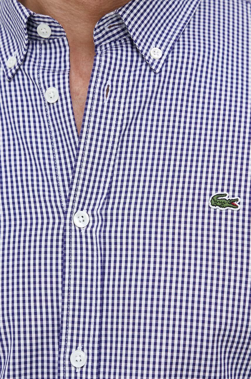 Lacoste camasa din bumbac barbati culoarea alb cu guler button-down regular - Pled.ro