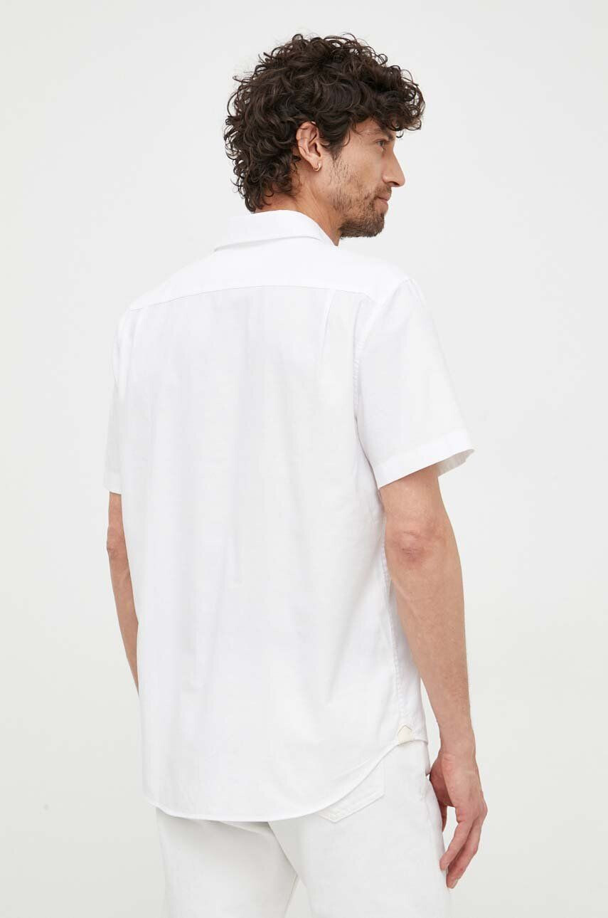 Lacoste camasa din bumbac barbati culoarea alb cu guler button-down regular - Pled.ro