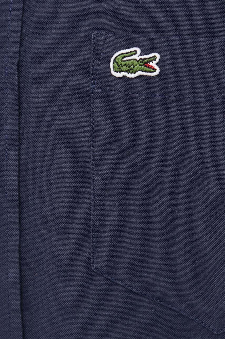 Lacoste camasa din bumbac barbati culoarea albastru marin cu guler button-down regular - Pled.ro