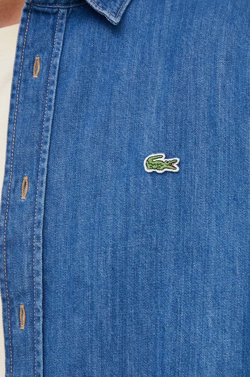 Lacoste camasa jeans barbati cu guler clasic regular - Pled.ro