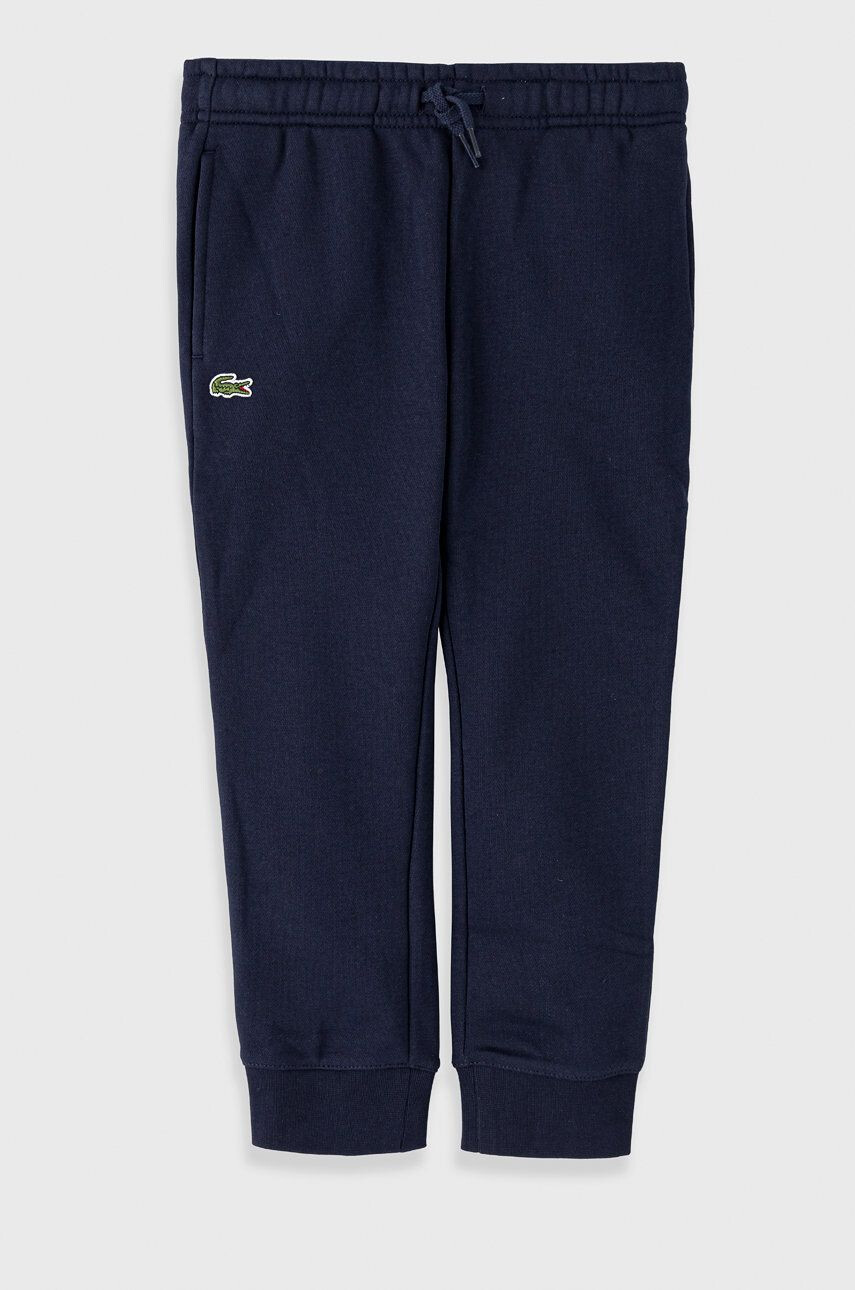 Lacoste Pantaloni culoarea albastru marin material neted - Pled.ro