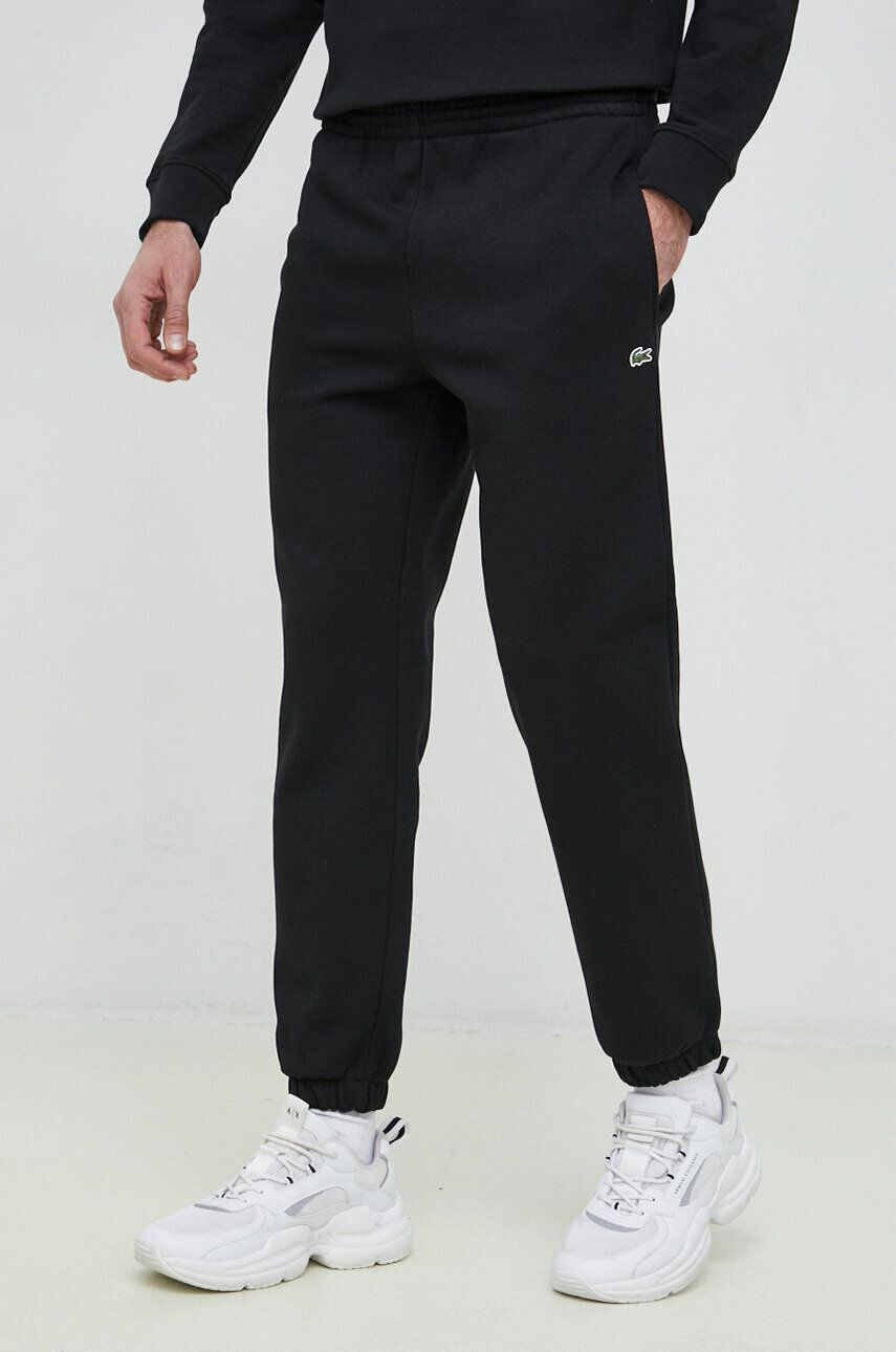 Lacoste pantaloni de trening culoarea negru melanj - Pled.ro