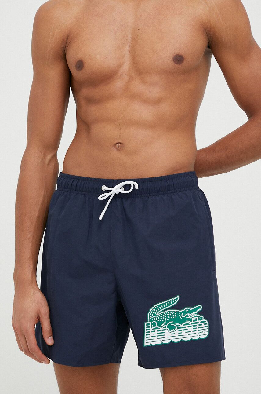 Lacoste pantaloni scurti de baie culoarea albastru marin - Pled.ro