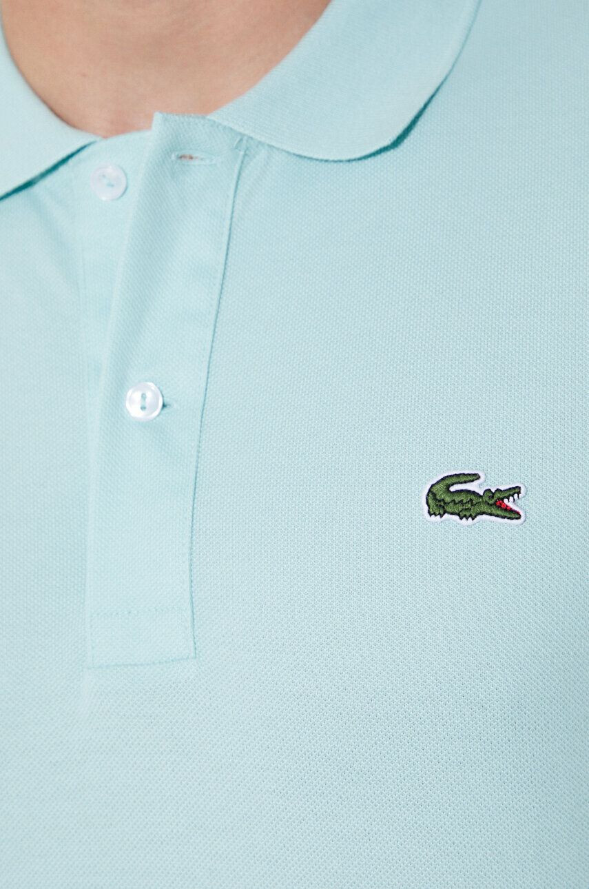 Lacoste polo de bumbac culoarea turcoaz neted PH4012-001 - Pled.ro