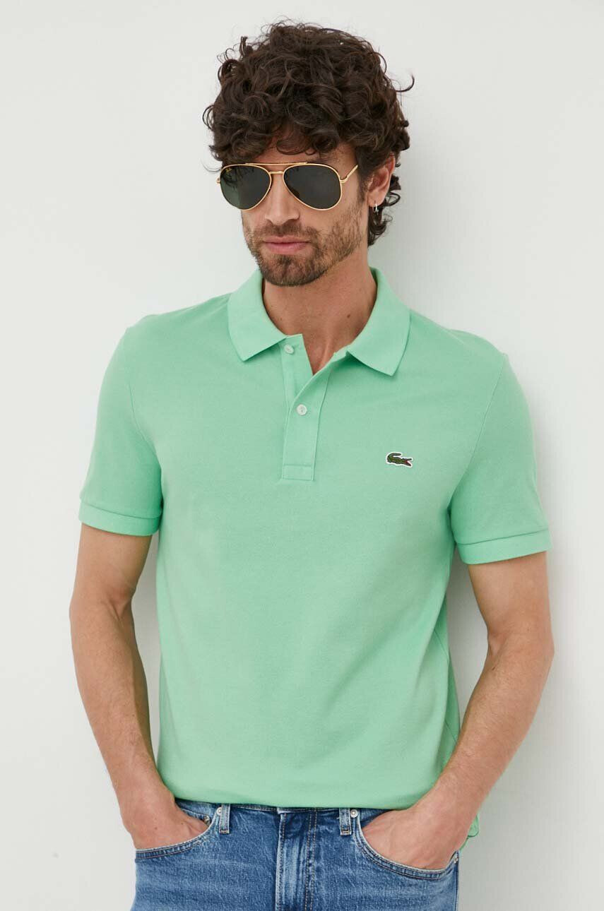 Lacoste polo de bumbac culoarea verde neted PH4012-001 - Pled.ro