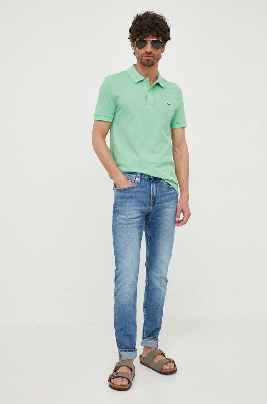 Lacoste polo de bumbac culoarea verde neted PH4012-001 - Pled.ro