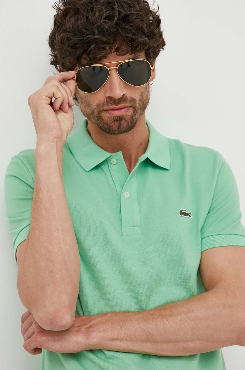 Lacoste polo de bumbac culoarea verde neted PH4012-001 - Pled.ro