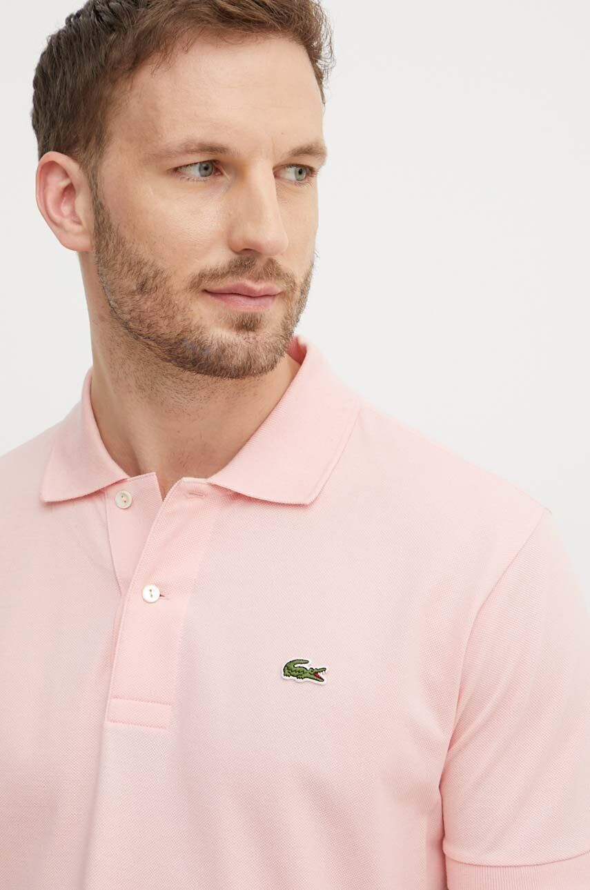 Lacoste polo de bumbac culoarea roz neted L1212-001 - Pled.ro