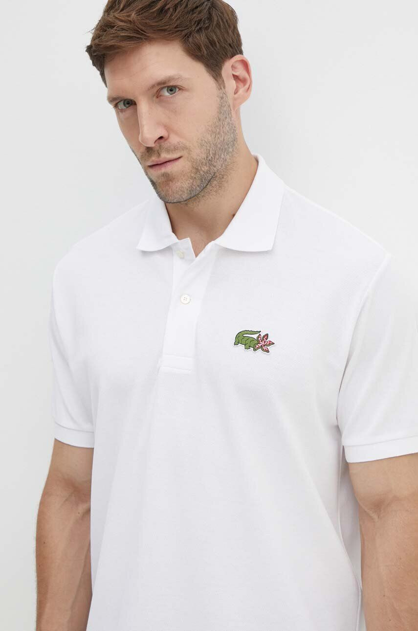 Lacoste polo de bumbac x Netflix culoarea alb cu imprimeu PH7057-VIR - Pled.ro