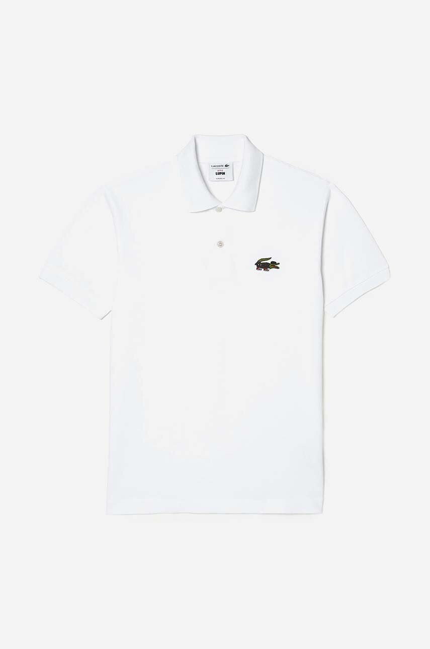 Lacoste polo de bumbac x Netflix culoarea alb cu imprimeu PH7057-VIR - Pled.ro