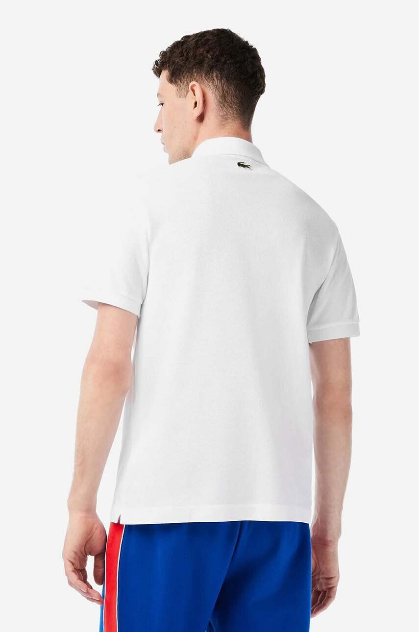 Lacoste polo de bumbac x Netflix culoarea alb cu imprimeu PH7057-VIR - Pled.ro