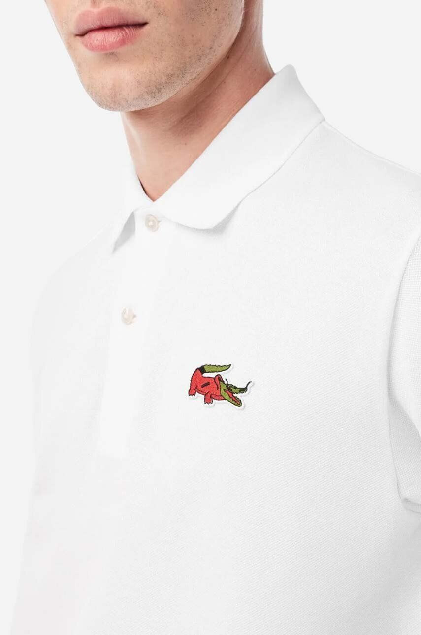 Lacoste polo de bumbac x Netflix culoarea alb cu imprimeu PH7057-VIR - Pled.ro