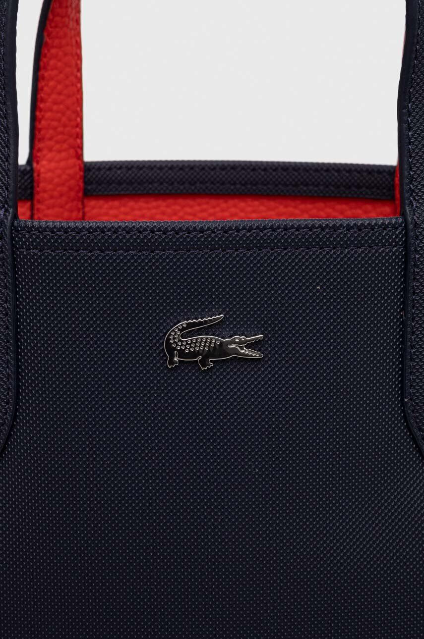 Lacoste poseta cu doua fete culoarea bej - Pled.ro