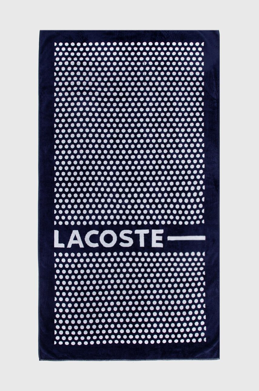 Lacoste prosop din bumbac culoarea albastru marin - Pled.ro