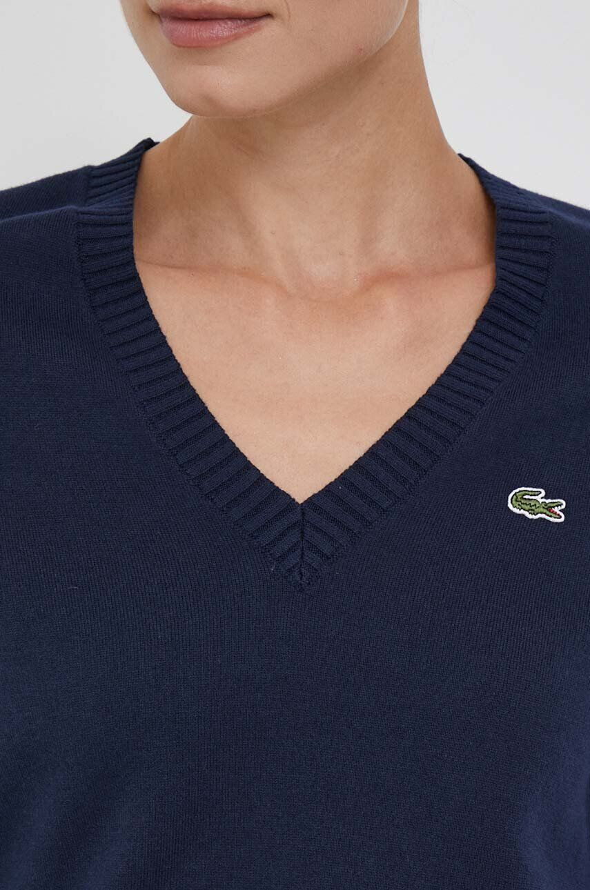 Lacoste pulover de bumbac culoarea albastru marin light - Pled.ro