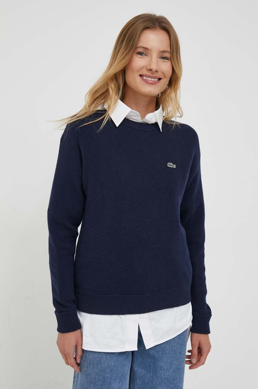 Lacoste pulover de lana femei culoarea albastru marin - Pled.ro