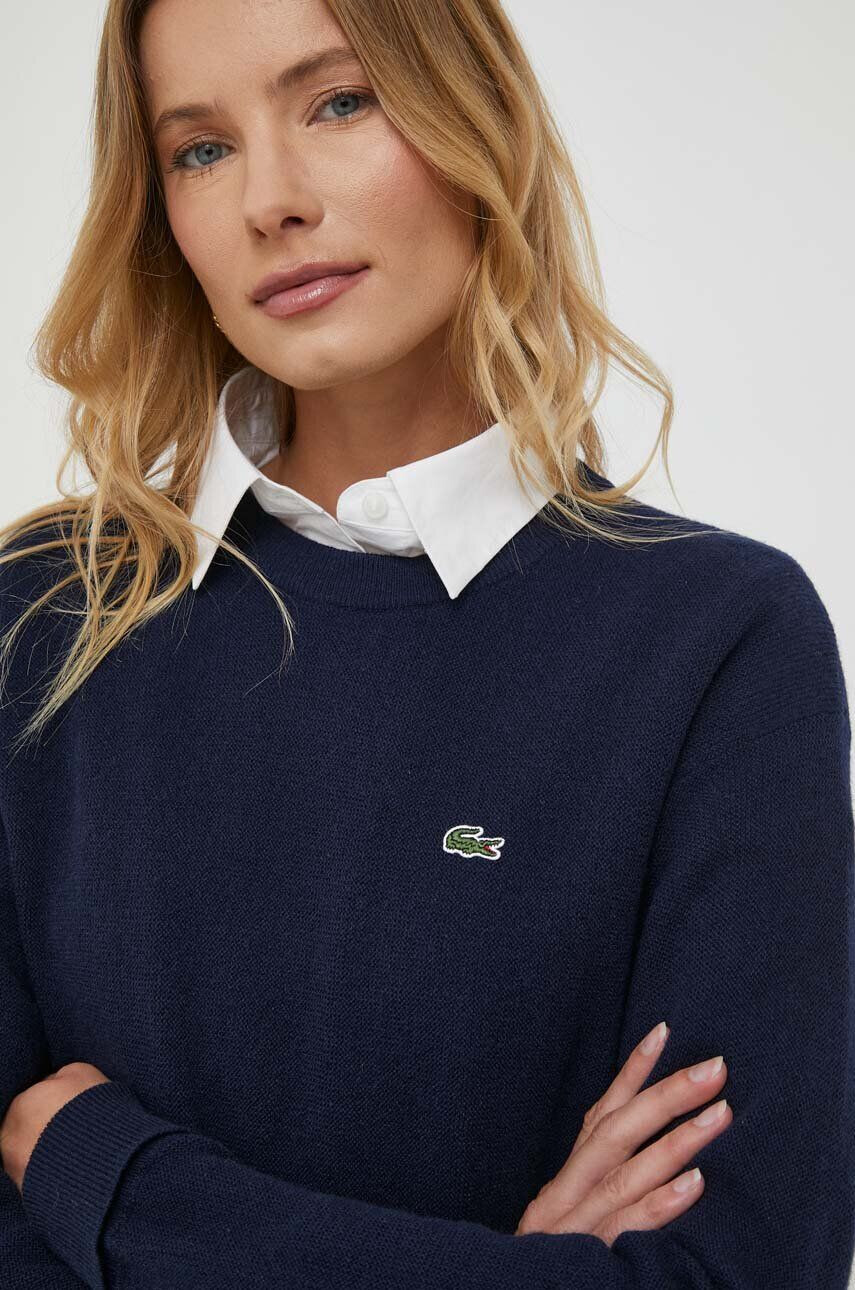 Lacoste pulover de lana femei culoarea albastru marin - Pled.ro